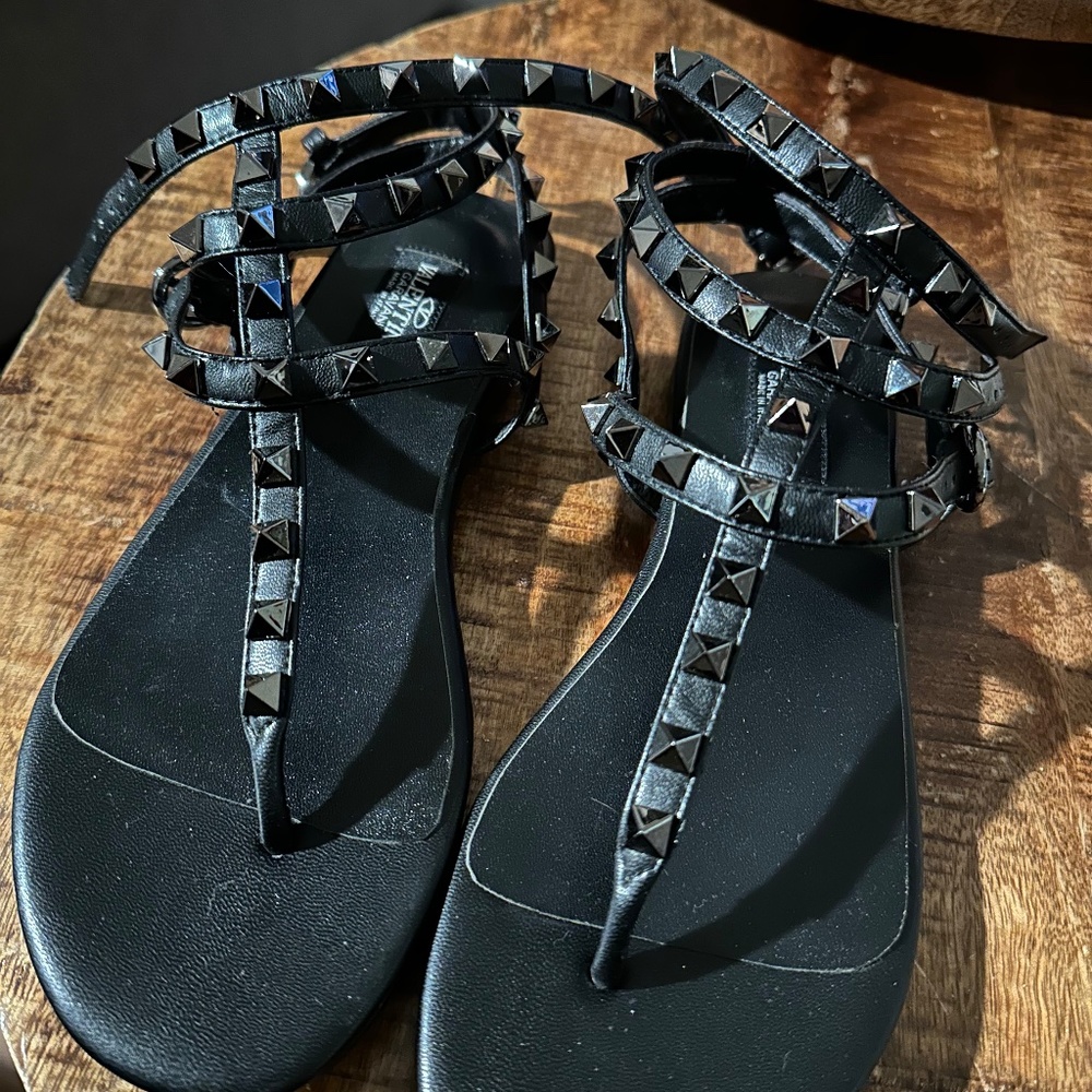 Valentino Black on Black Sandals